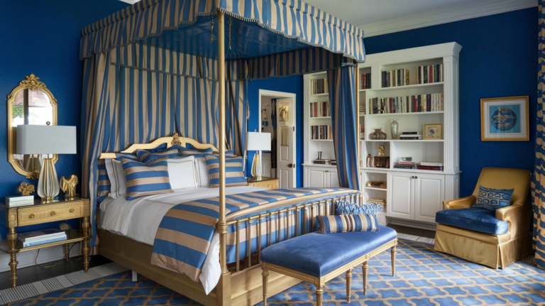 23 Blue and Gold Bedroom Ideas