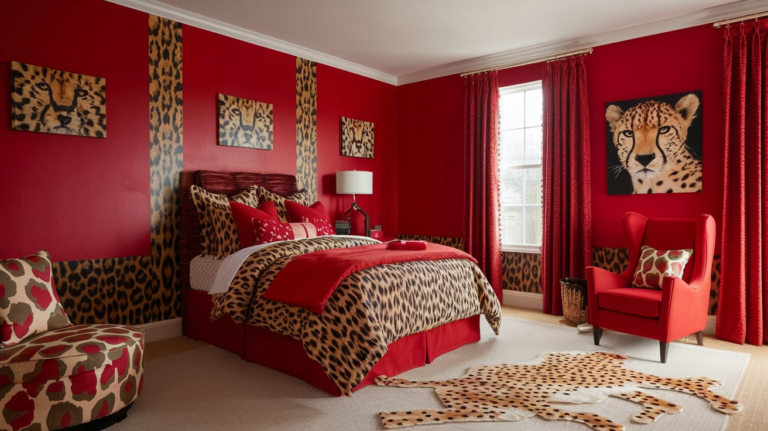 21 Red and Cheetah Bedroom Ideas