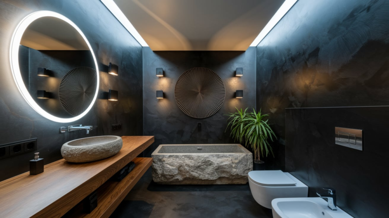 23 Moody Small Bathroom Ideas That Prove Dark is Daring